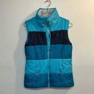 Puma brand women’s vest size S multiple shades of blue color